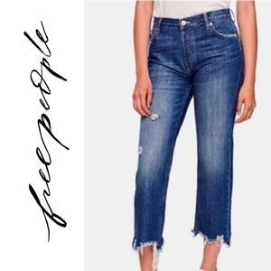 Free People Maggie Cotton Ripped Straight
